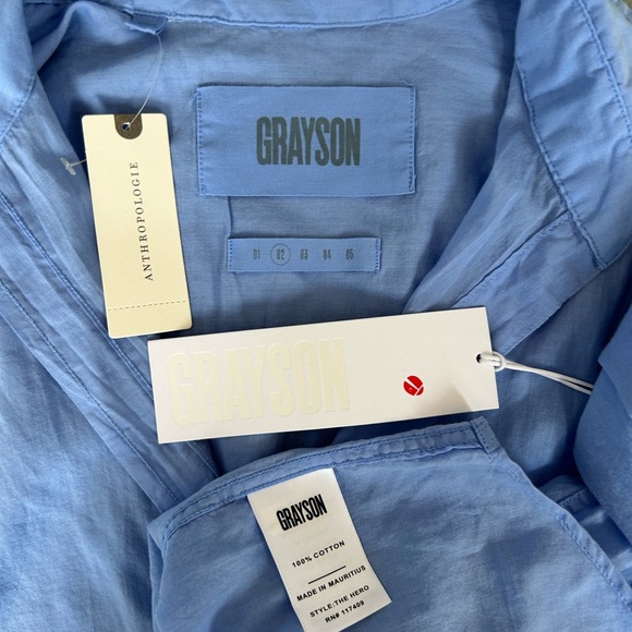 Anthropologie Grayson Small The Hero Button Down Shirt Blue - Picture 3 of 5